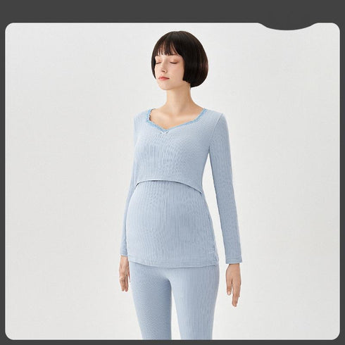 Pregnant women nursing thermal underwear fall/winter pajamas set